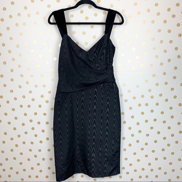 Vera Wang Ruched Moire LBD Sheath Dress Size 8 - Picture 1 of 5